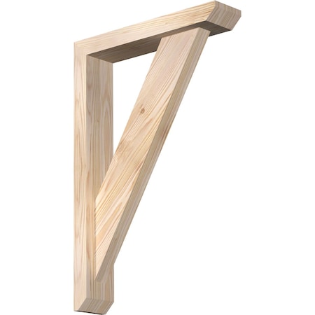 Ekena Millwork Traditional Slat Smooth Bracket w/ Offset Brace, Douglas Fir, 3 1/2"W x 16"D x 24"H BKT0402X16X24TRA06SDF